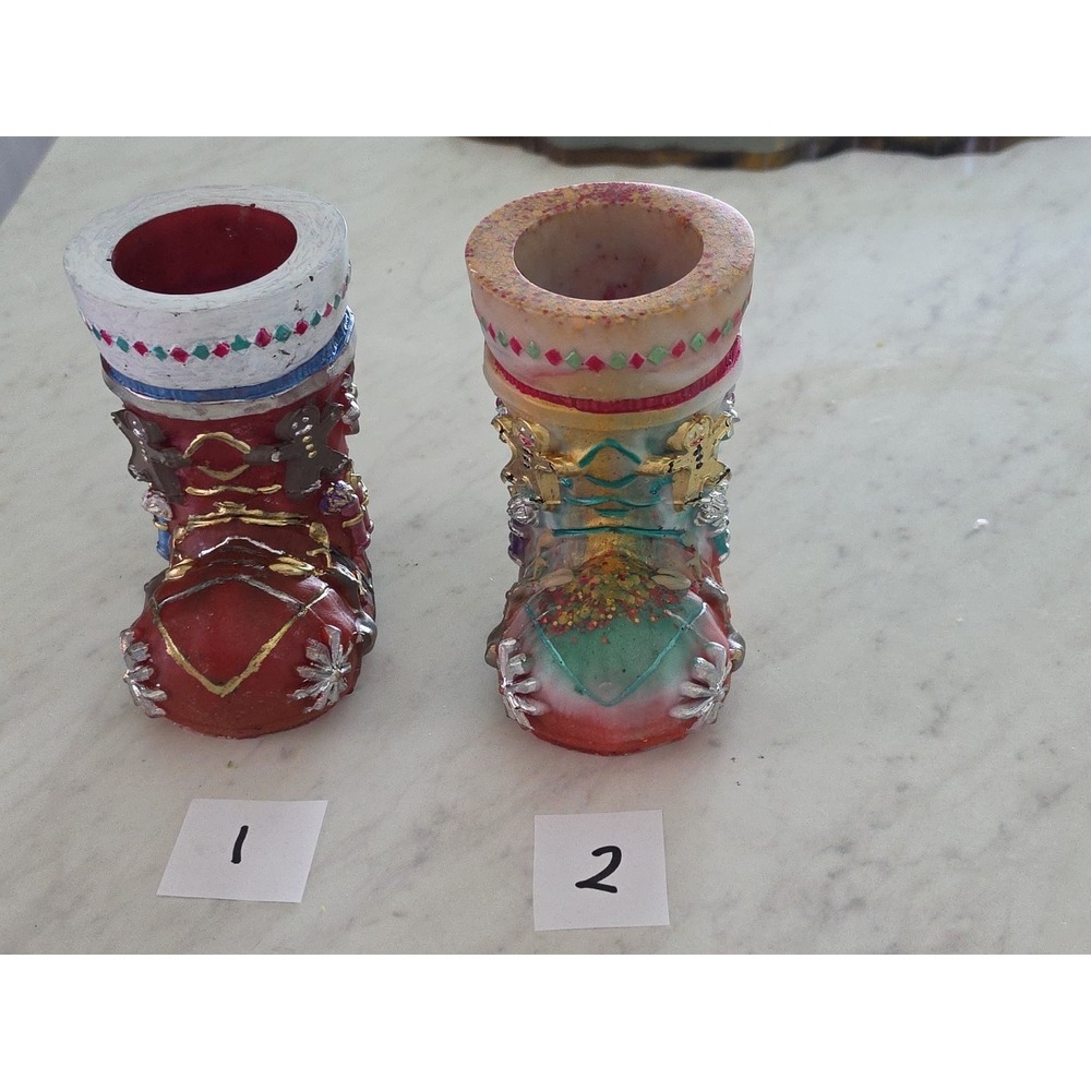Handmade Resin Santa Boot